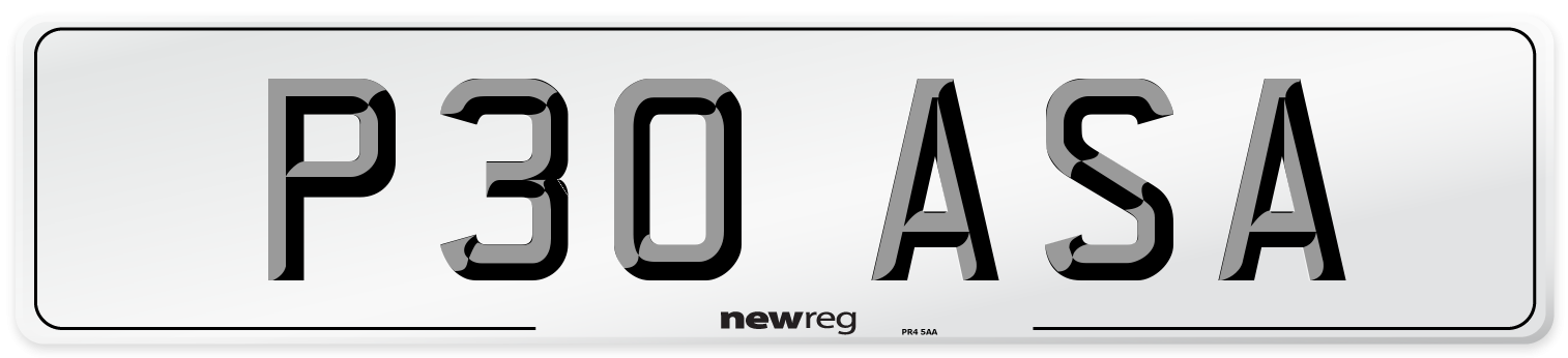 P30 ASA Number Plate from New Reg